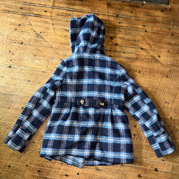 London Fog vintage blue plaid tartan wool cape coat - Picture 2 of 3